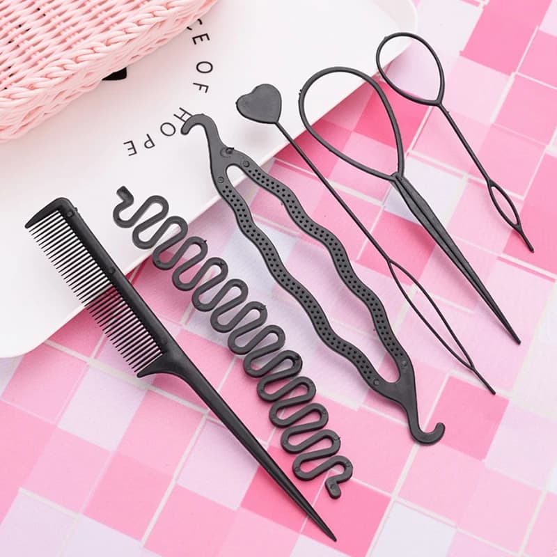 Set of 6 Pieces Children's Hair Harnesses, Spiral Rocking Tool, Girls Hair Styling Accessories