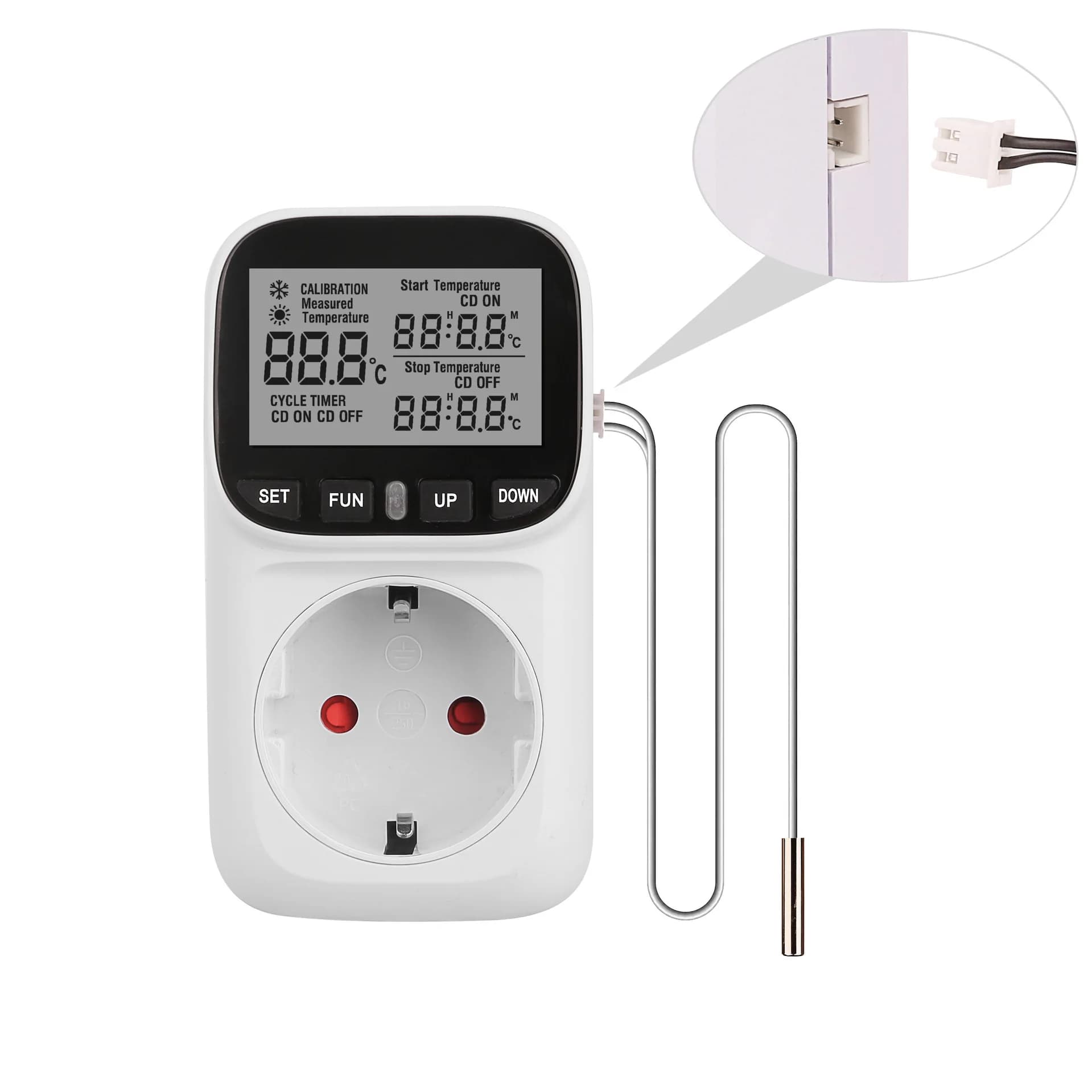 Digital Temperature Controller Socket Thermostat EU Plug With Timer Switch Heating Cooling For Refrigerator Aquaculture