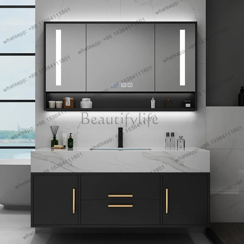 Euro Style High End Bathroom Vanity Black And White Cabinet 36 Inch Bath Vanity Set With Suspended a Sink Bathroom Sink Vanity