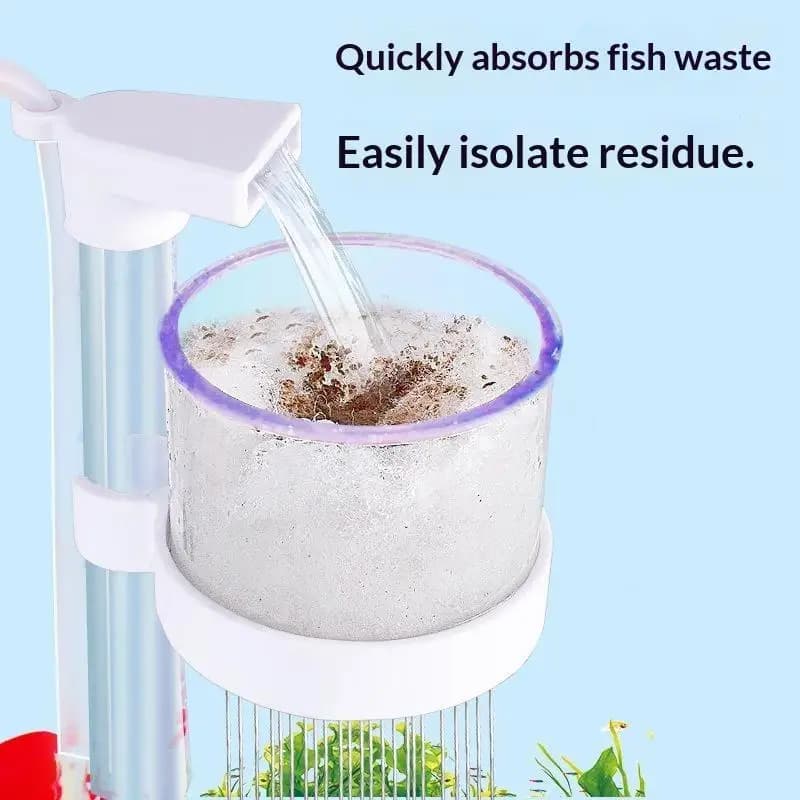 1Set Telescopic Aquarium Filter with Oxygenation & Protective Guard, Secure Suction Cup for Fish Tank Cleaning Use