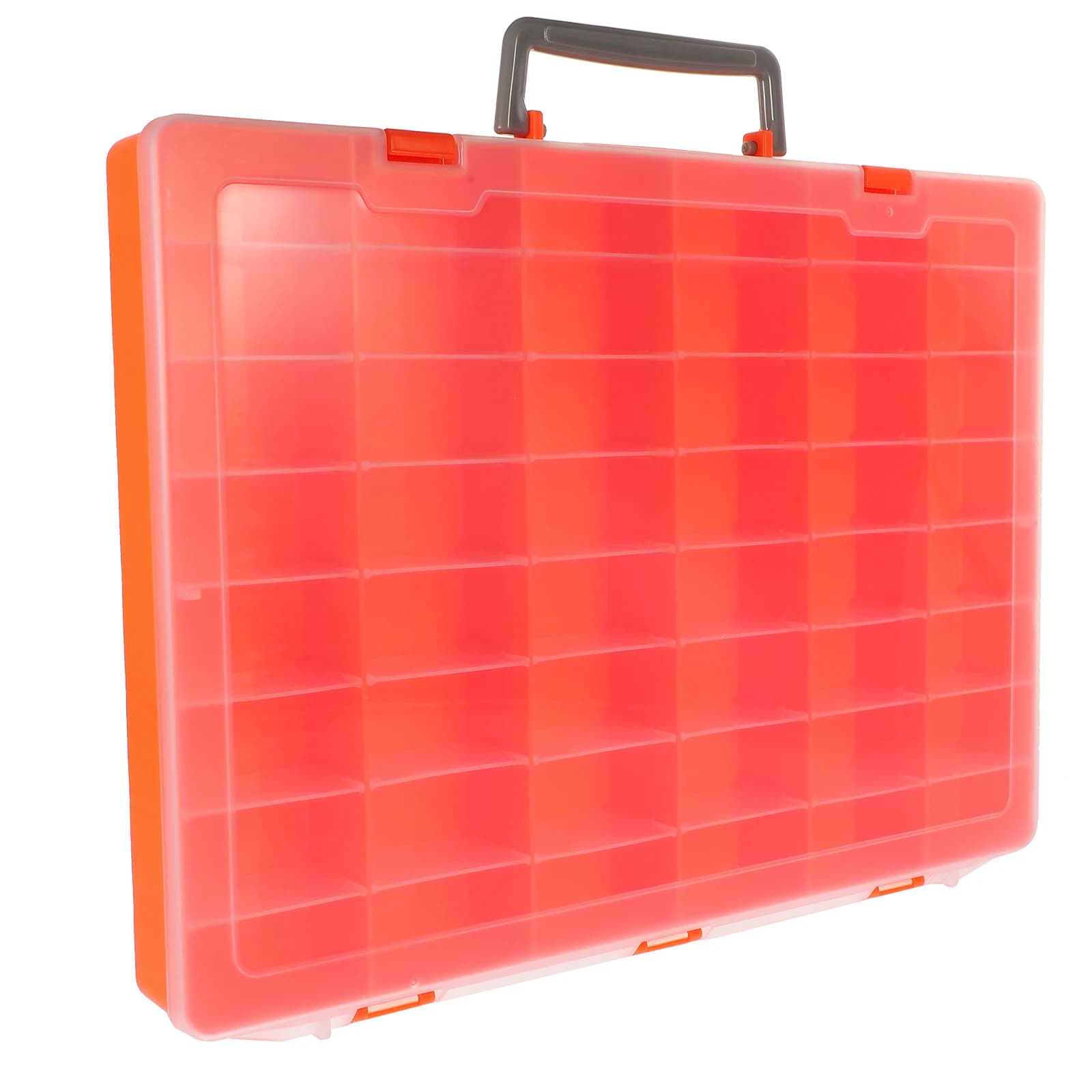 Scatola portaoggetti con 48 scomparti, porta USB, organizer per perline, custodia per chiavette USB, leggera, arancione, per piccoli oggetti domestici
