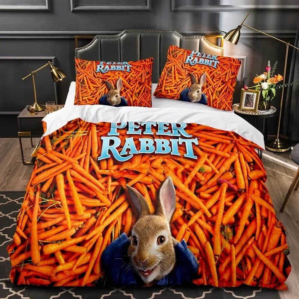 Peter the Rabbit 3D NEW Duvet Cover Pillowcase Bedding Set Adult Boy Girl Bedroom Decoration Children Single Double Large