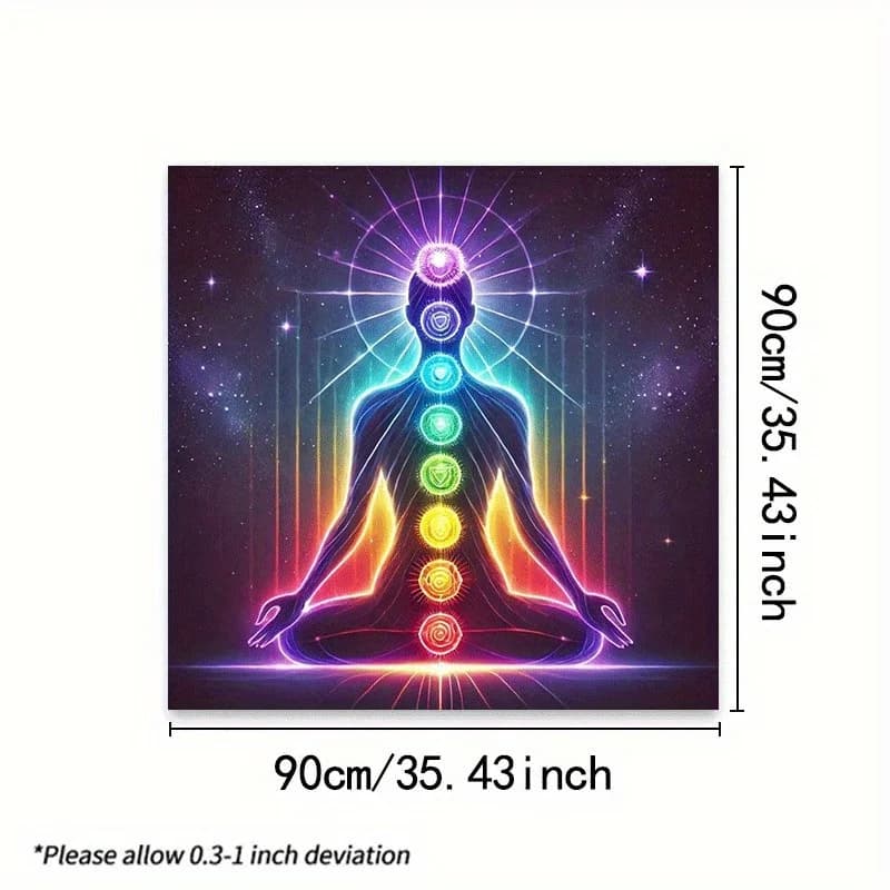 Tappeto da tavolo VIKAMA Tarot, Telo da altare per meditazione energetica dei sette chakra per divinazione e gioco di carte