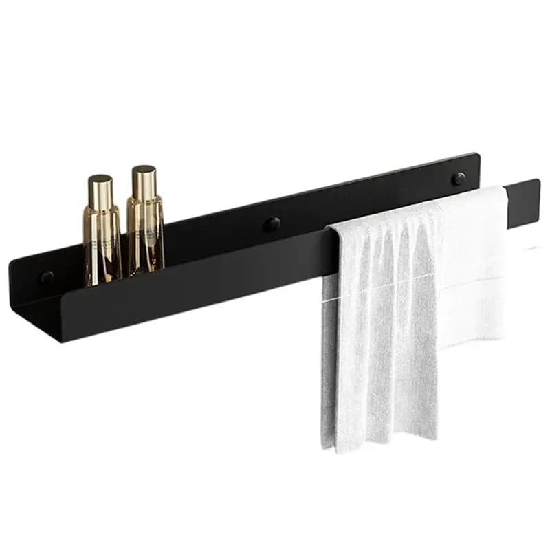 ABBY-Organizer da bagno in acciaio inossidabile, portasciugamani, mensola da parete senza foratura, per riporre oggetti nel bagno, 50 cm
