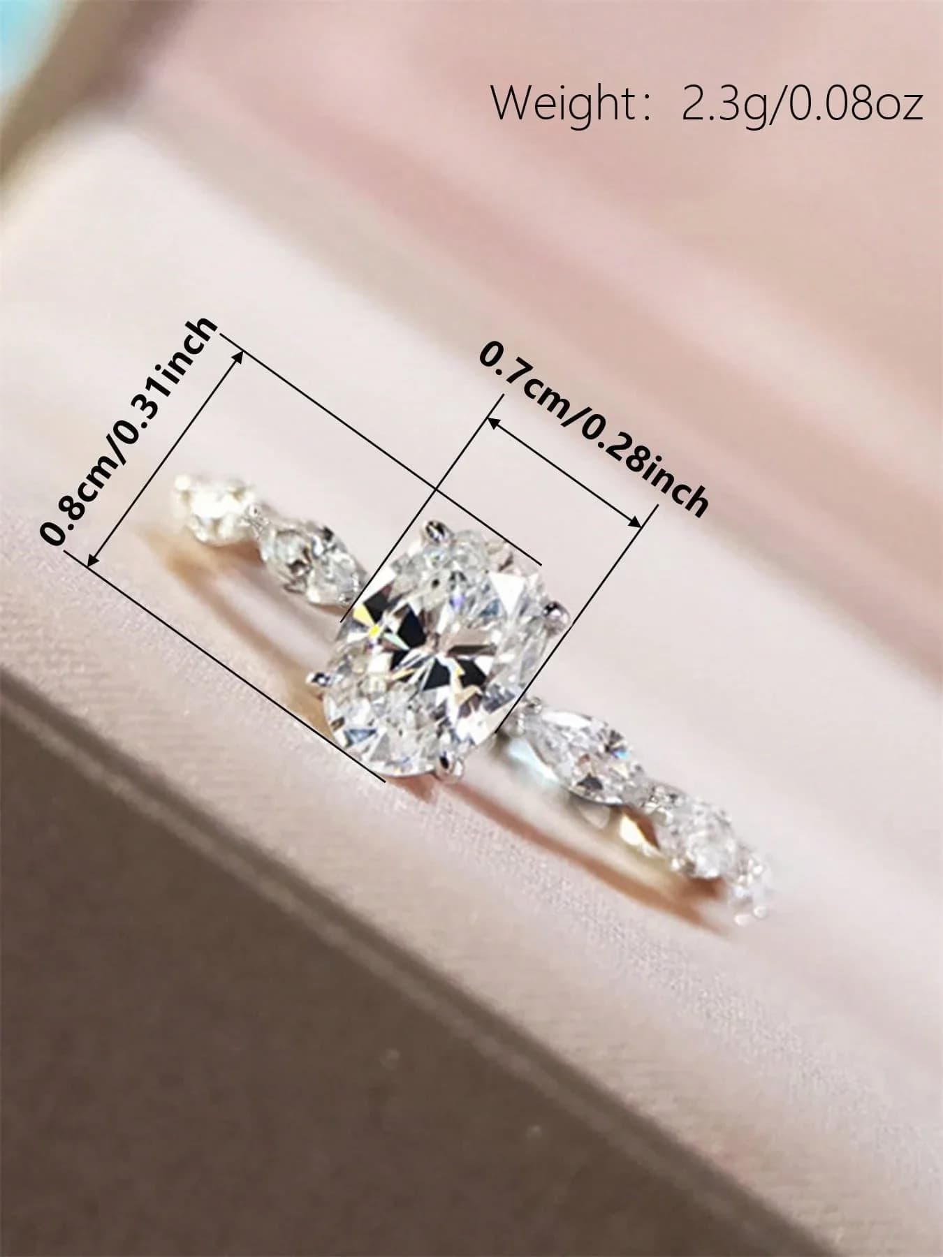 1 elegante anello con zirconi cubici, regalo per donna, adatto per matrimoni, fidanzamenti, anniversari, feste e altre occasioni