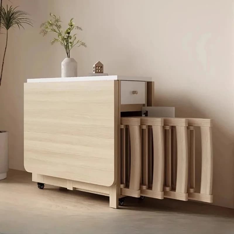 Tavolo da pranzo pieghevole Set 6 sedie Tavolo da pranzo quadrato vintage di lusso Extensio Nordic Mesas Y Sillas De Comedor Mobili da cucina