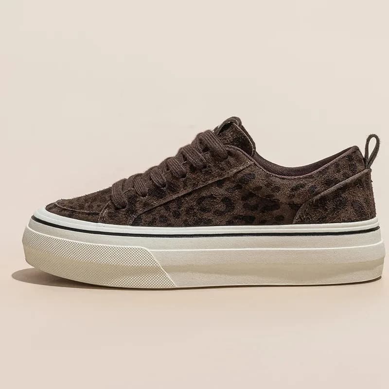 Trendy Platform Loafers for Women Suede Leather Upper Casual Sneakers Shoes Comfortable Walking Shoes Female Fashion Footwear
