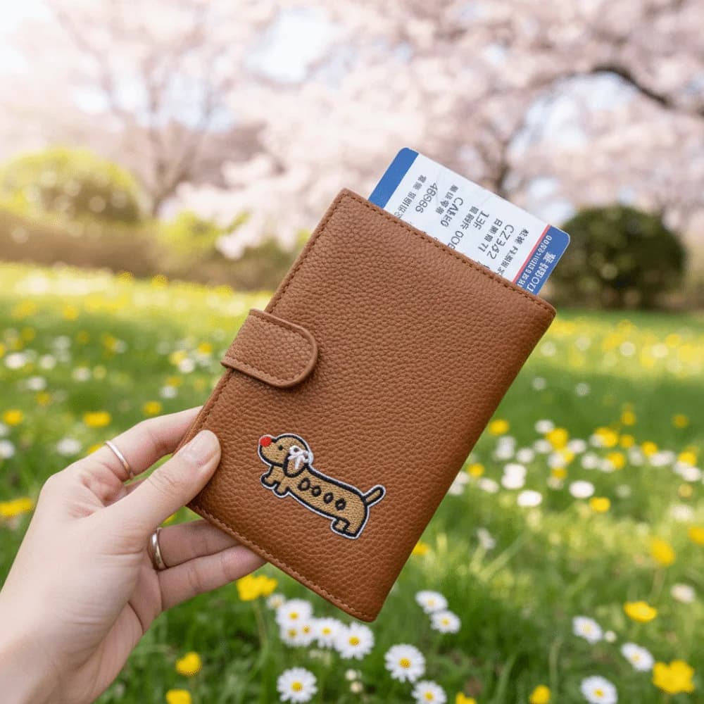 Porta Carte Portatile in PU, Borsa per Passaporto, Custodia per Passaporto, Pochette Pieghevole per Check-in Aereo, Porta Biglietti Multifunzionale, Clip per Passaporto da Uomo