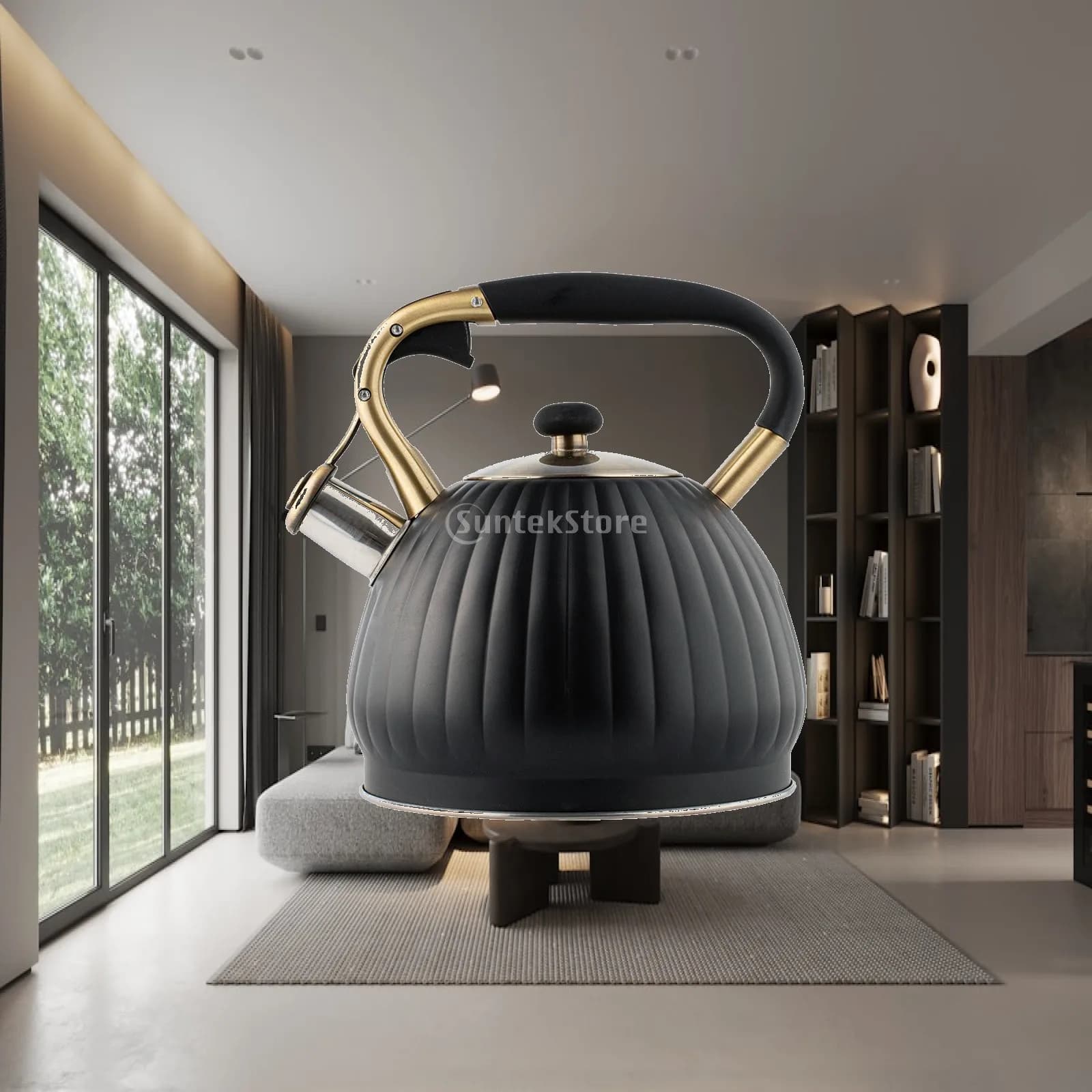 Stainless Steel Tea Kettle Pumpkin Pot for Gas Electric Applicable 3.5L