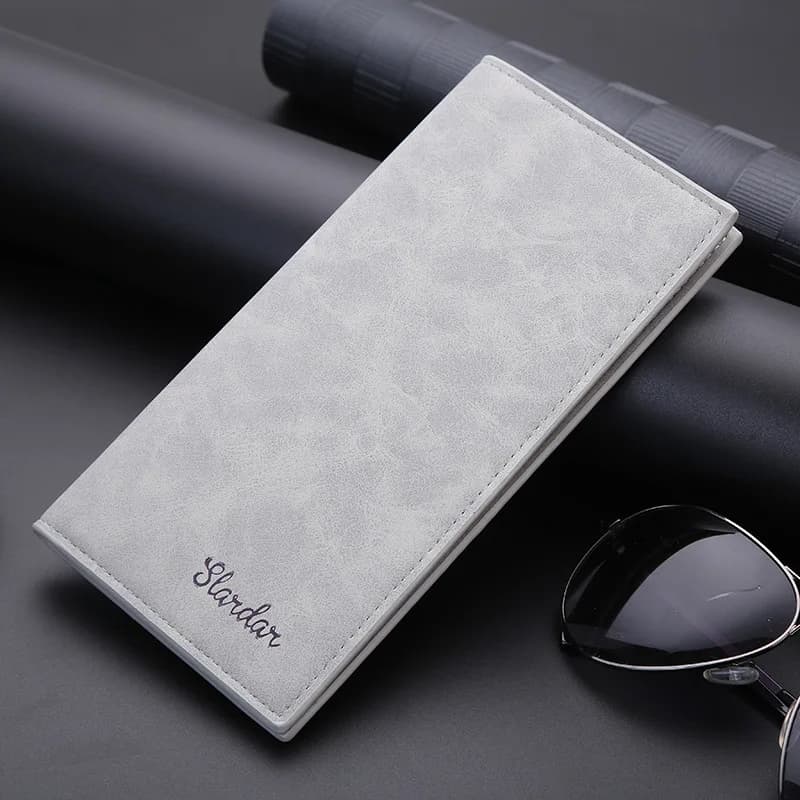 Male long trendy student retro leather wallet, wallet card bag, new personalized thin youth wallet