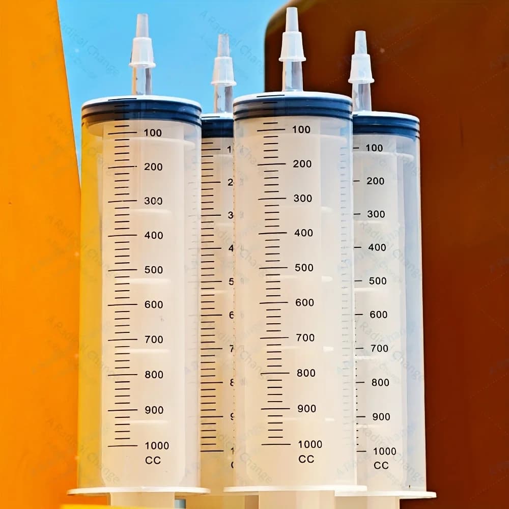 1000 ml Laboratory Sample Syringe, Individually Sealed Boxed, Plastic Garden Syringe for Liquids, Paints, Epoxies, Oils, Waterin