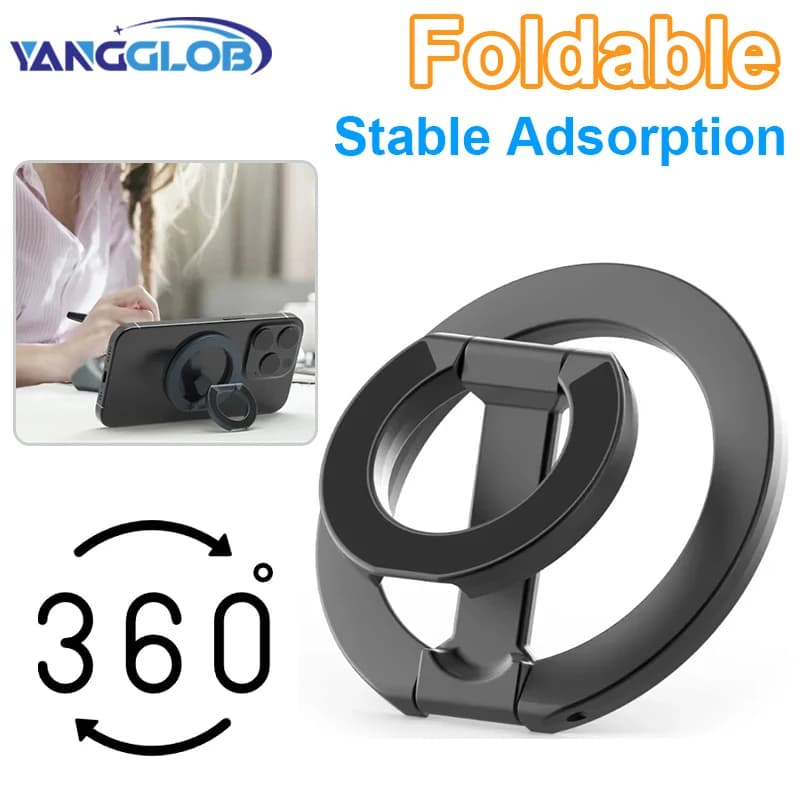 For MagSafe Dual Face Magnetic Ring Phone Holder Portable Folding Cell Phone Holder Car Accessories Support Bracket