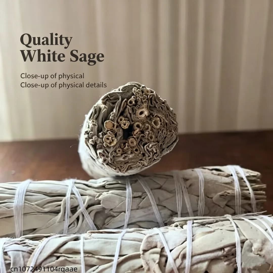 Natural White Sage Smudge Sticks - Pure California Sage Bundles for Home Cleansing, Meditation & Energy Clearing