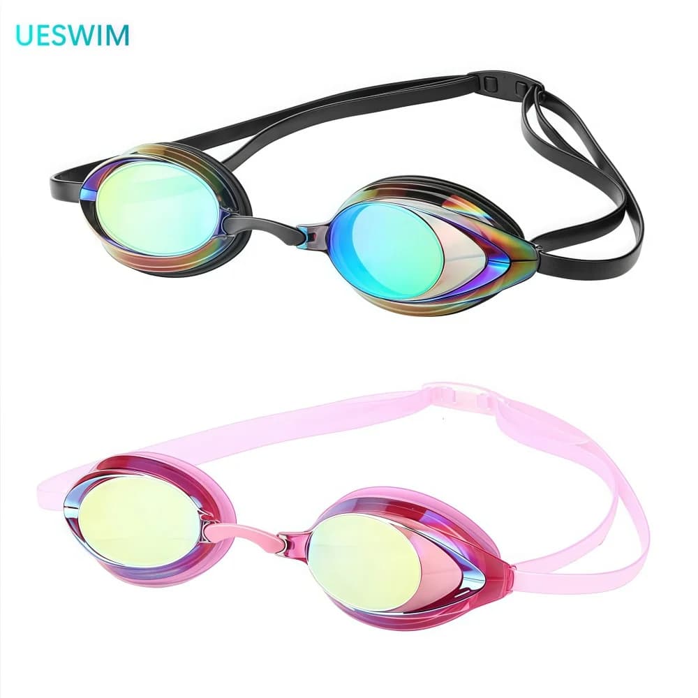 Occhialini da nuoto professionali rotondi impermeabili antiappannamento protezione UV al 100% nessuna perdita per uomini adulti donne giovani occhiali da nuoto