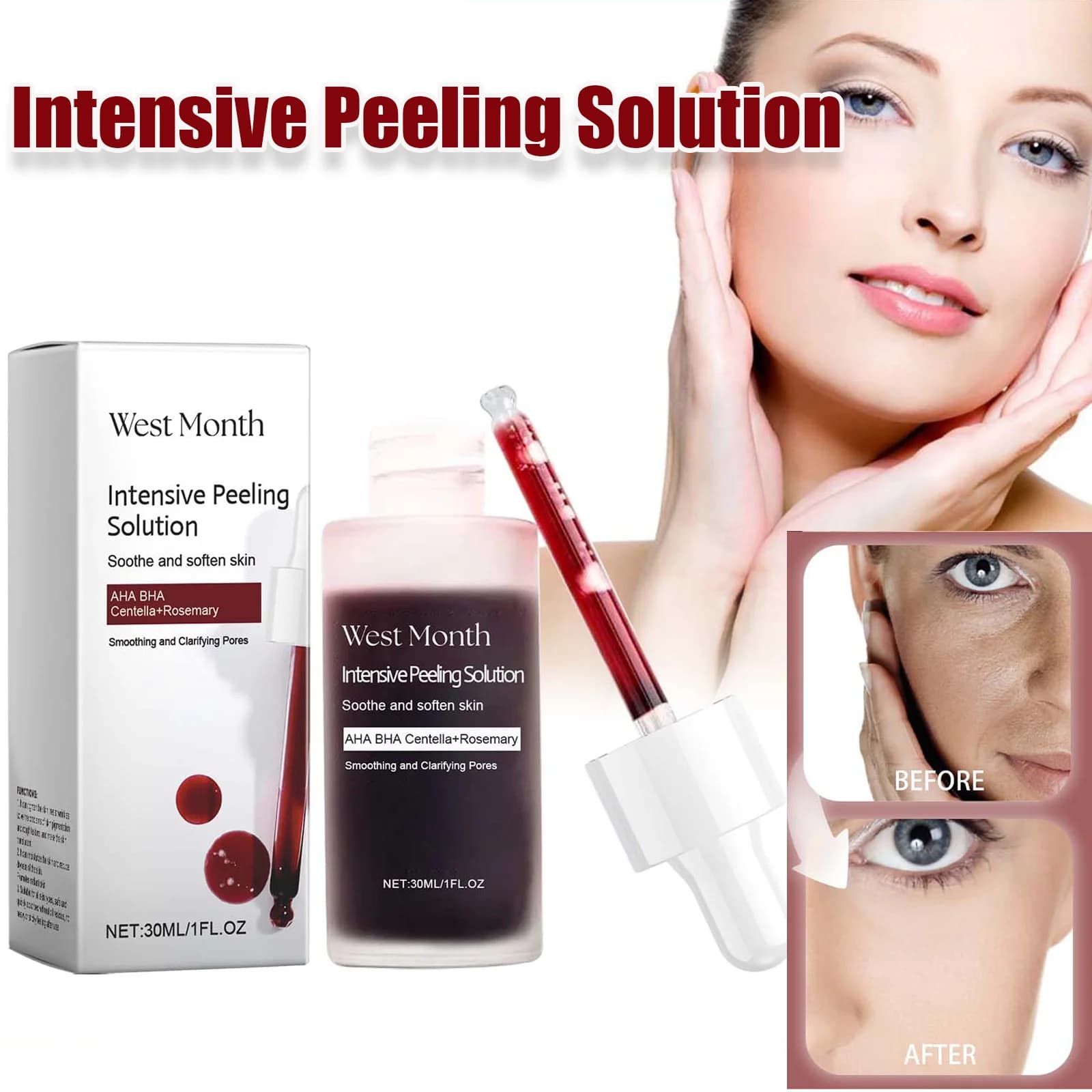 Peeling Siero Viso Anti Acne Schiarente Esfoliante Ridurre I Pori Acido Salicilico Siero AHA Riduce Punti Neri Levigatura Del Viso