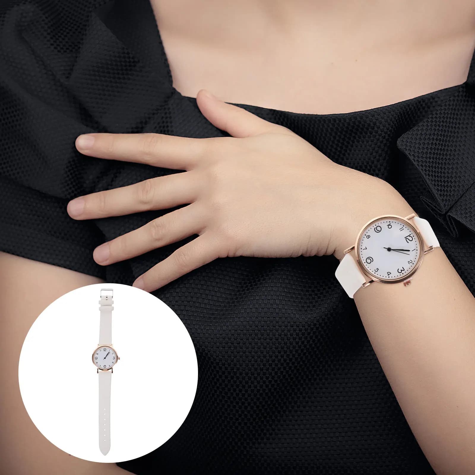 Orologio da donna casual con cinturino in PU, leggero, confortevole, ipoallergenico, durevole, alla moda, orologio da polso da donna, design classico e brillante