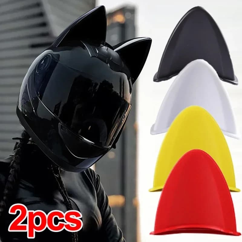 Cute 3D Cat Ear Decoration Helmet Wall decals for styling universal motorcycle electric auto helmet Accessories for cycling helmet decoration
