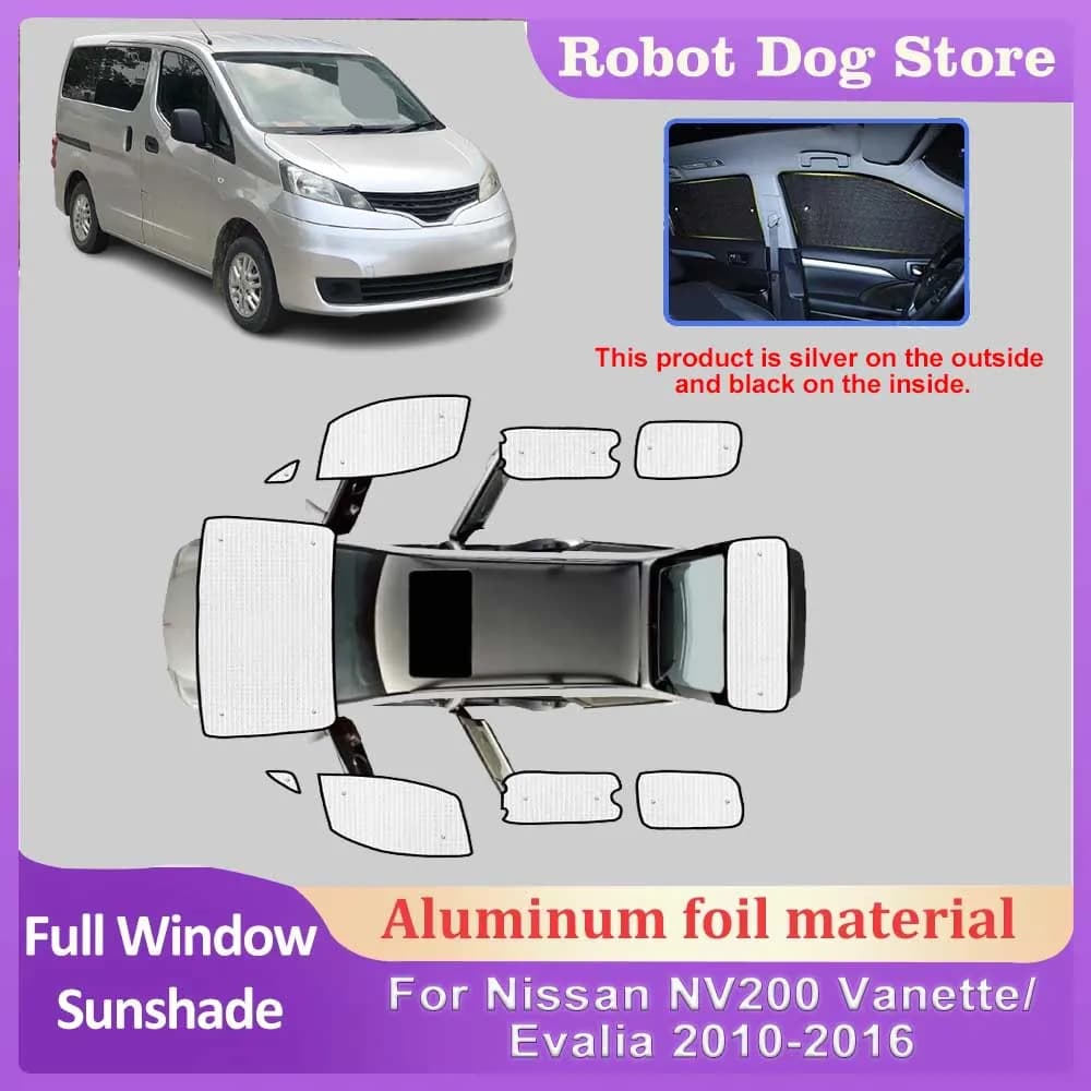 Parasole per auto per Nissan Evalia NV200 Body Kit 2010-2016, visiere per finestre con privacy totale, tendine per parabrezza, coperture parasole, accessori auto