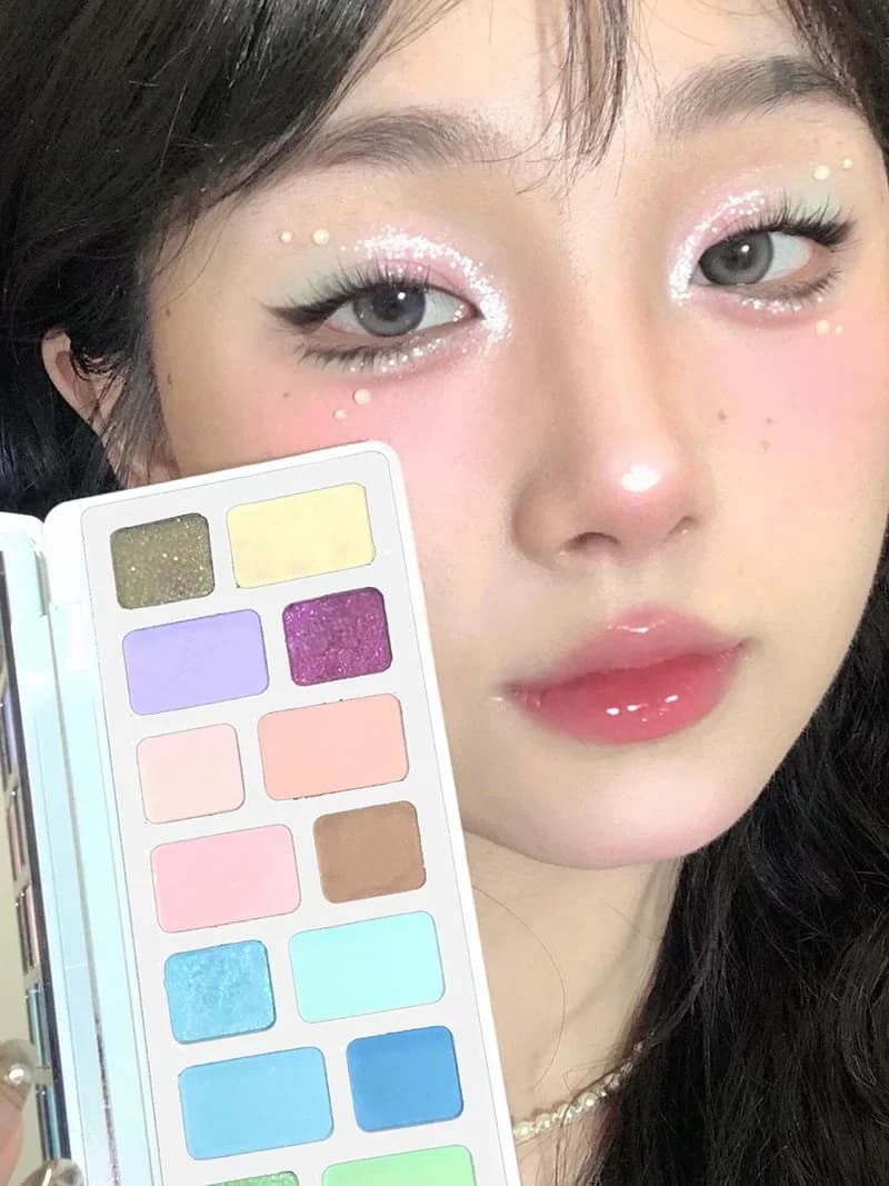 K'APEINE Palette di ombretti a 16 colori Trucco naturale leggero quotidiano Colore Gioca Cosmetici da palcoscenico Portatili per la bellezza degli occhi
