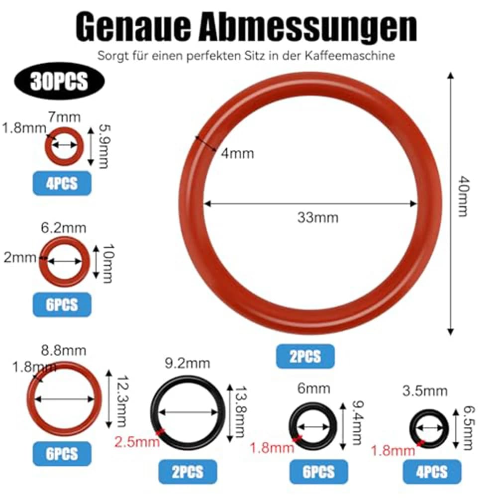 30 pezzi O-ring per macchina da caffè per macchina da caffè SAECO valvola del vapore valvola di uscita dell'acqua accessori per elettrodomestici da cucina
