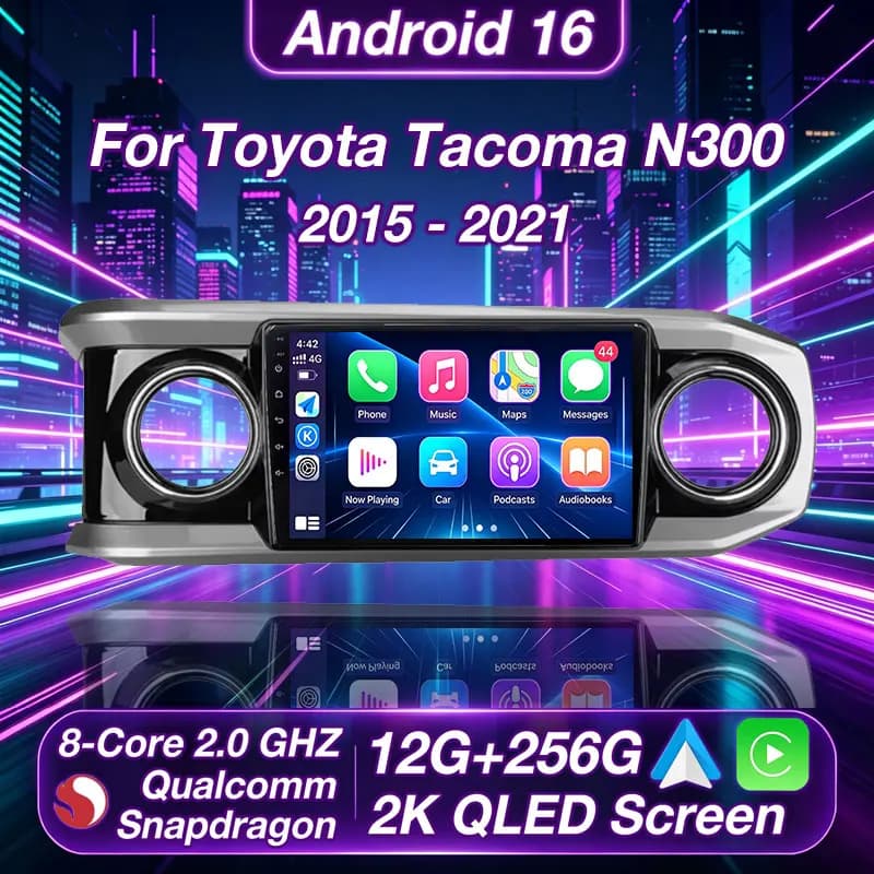 Autoradio Android 16 Wireless Carplay per Toyota Tacoma N300 2015 2016 2017 2018 2019 2020 2021 DSP RDS Multimedia 5G WIFI