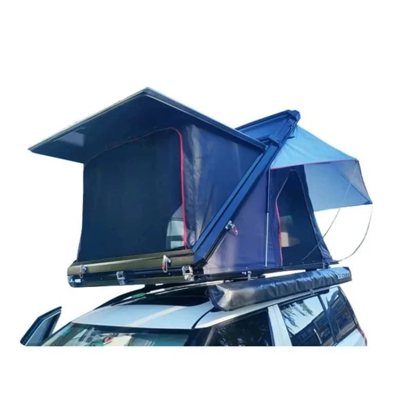 Tenda da tetto rigida pieghevole in alluminio, tenda da campeggio per auto 4x4 leggera