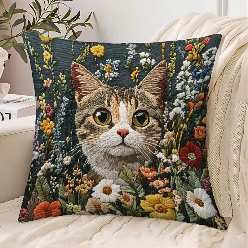 1pc fodere per cuscini gatto contemporaneo accogliente divano camera da letto federa quadrata soggiorno sedia fodere per cuscini decorazioni per la casa regalo