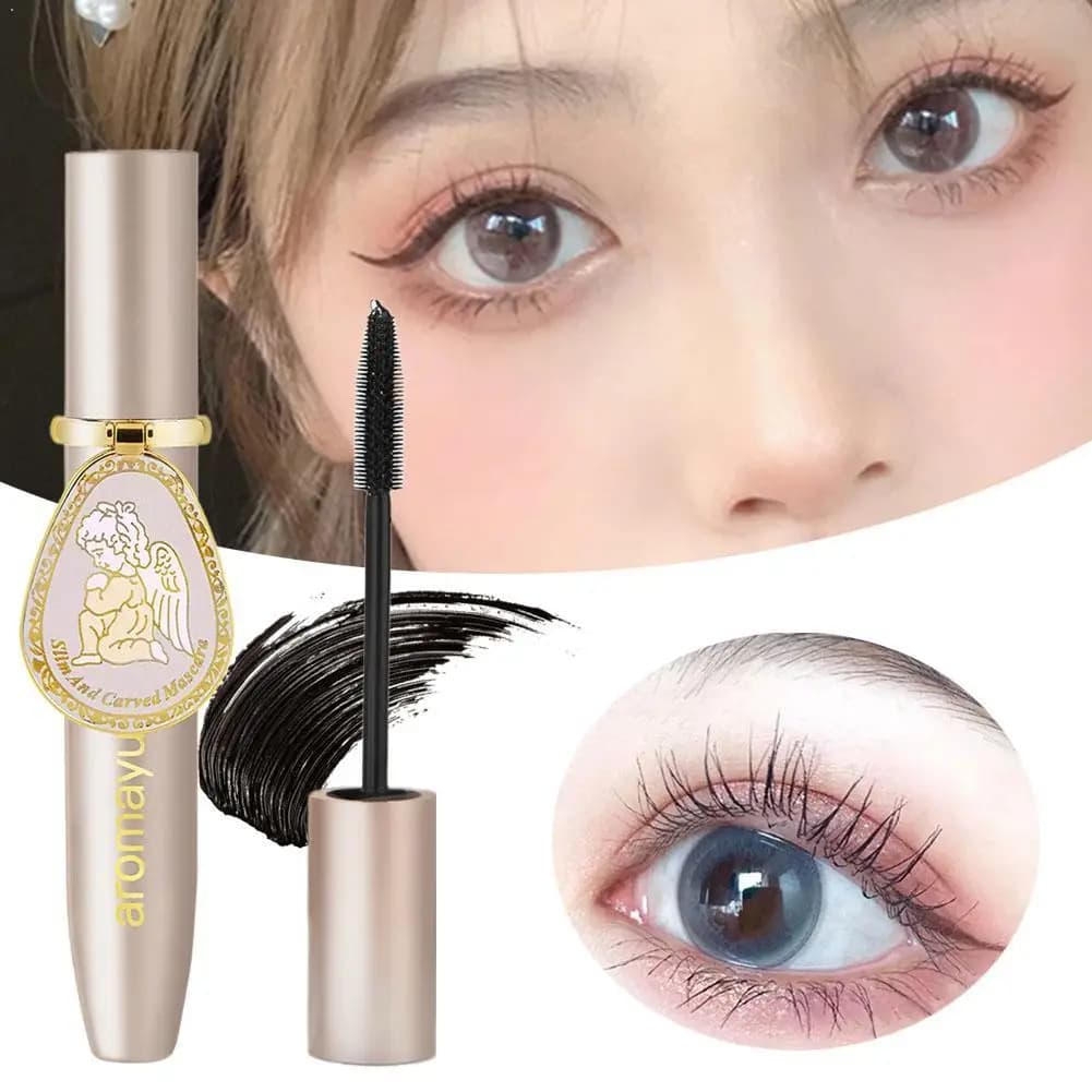 Mascara Impermeabile a Lunga Durata Nero con Spazzolino per Ciglia, Trucco di Bellezza, Mascara Liquido in Fibra Impermeabile per Ciglia Naturali Femminili
