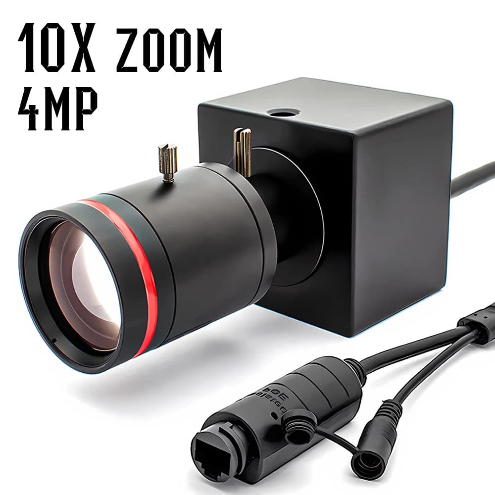POE IP Camera 2/4MP Industrial Indoor HD Security Onvif RTSP CCTV System Video Surveillance Camera With 10X Zoom Varifocal Lens