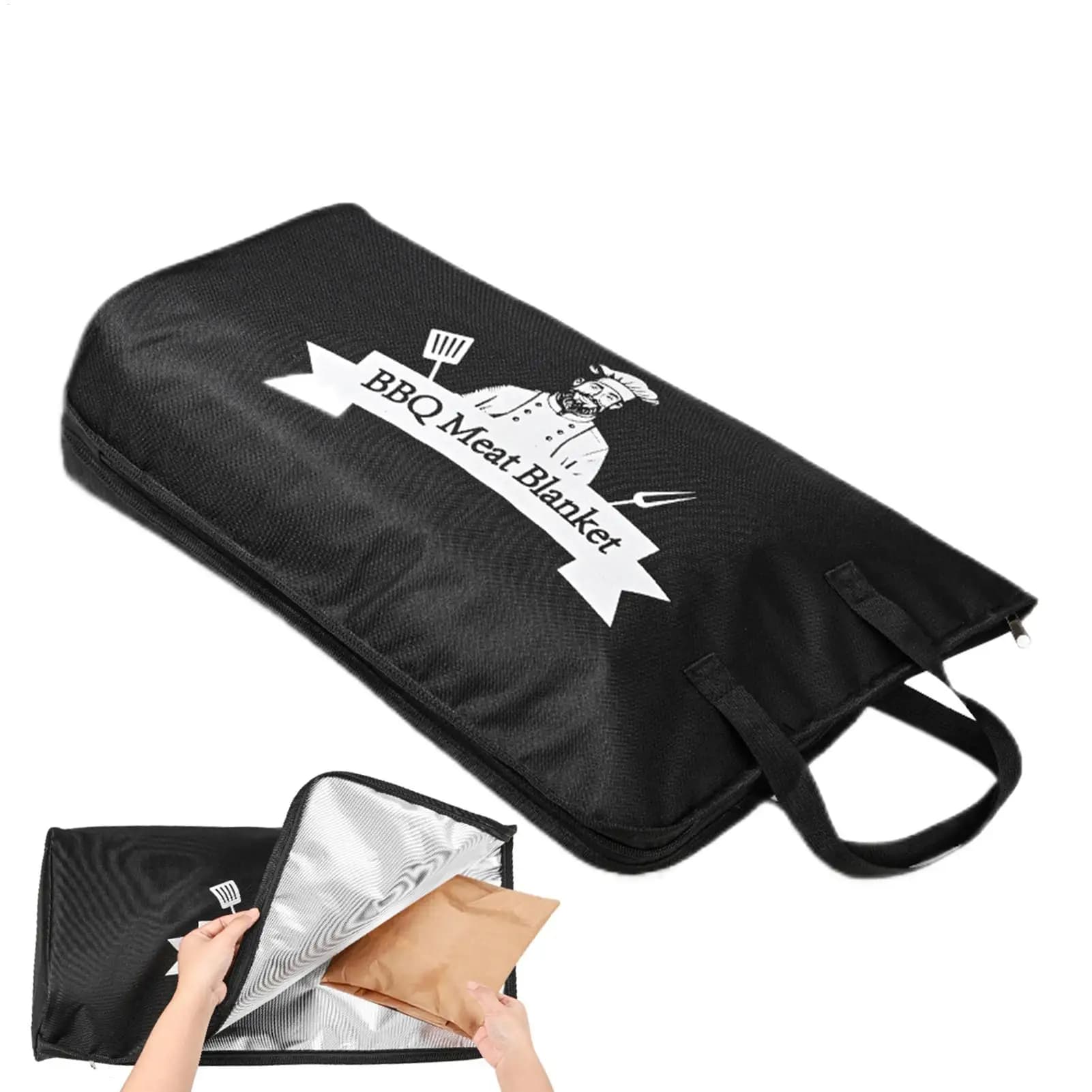 Borsa Termica Pieghevole per BBQ, Coperta Riutilizzabile per Barbecue, Borsa per Conservazione Carne, Contenitore Termico per Alimenti da Esterno