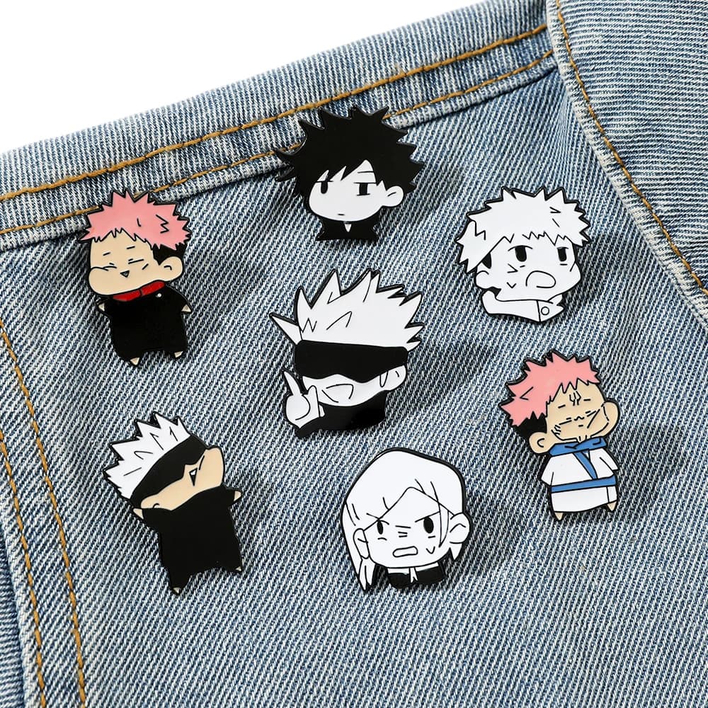 7 Pcs Cute Ryomen Sukuna​​ ​Itadori Yuji​​ Brooch Cartoon Enamel Pin Backpack Clothing Jewelry Metal Badge Accessories Gift