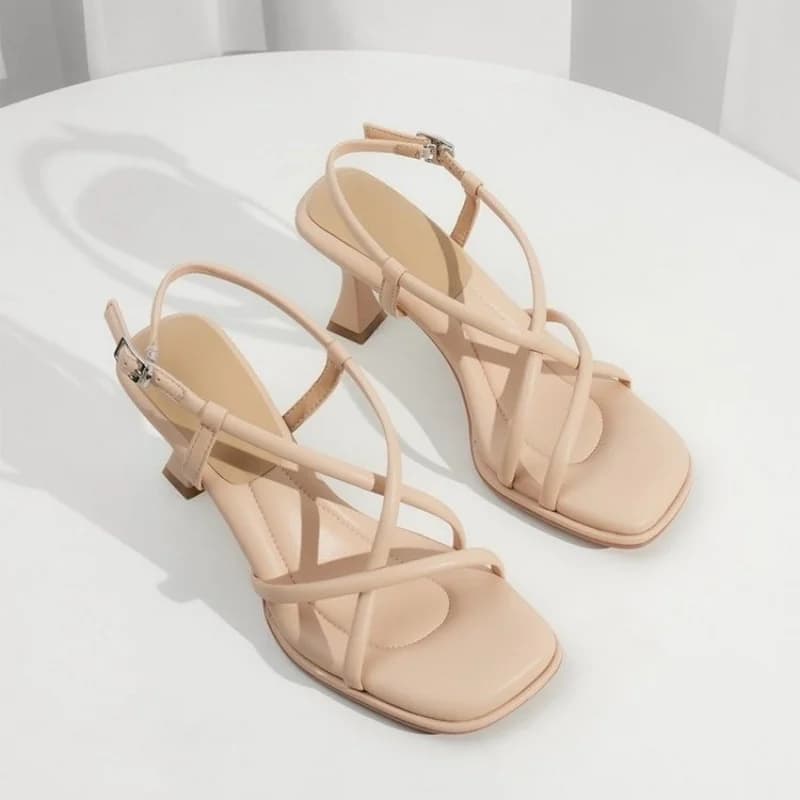 Sandali con Tacco Alto alla Moda e Sexy per Donne, Nuovi Sandali Estivi Quadrati Comodi ed Eleganti per Occasioni Speciali
