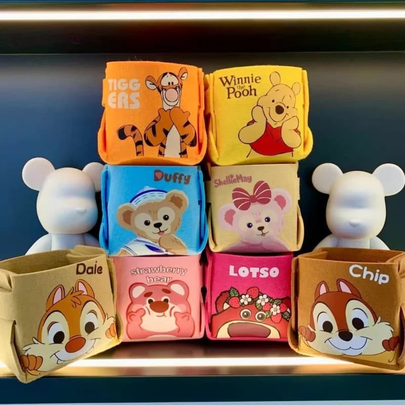 Disney Felt Storage Box Tigger Foldable Cosmetic Box for Large Capacity Cosmetics for Animated Cardboard Storage Box for Various Items for Student dorm