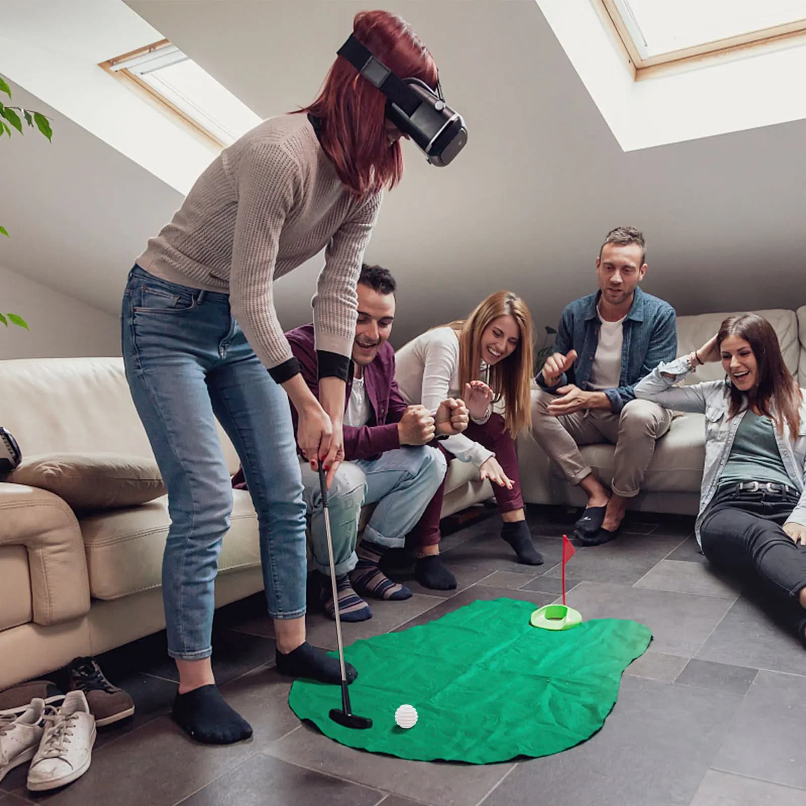 10 palline da golf per allenamento, diametro 35 cm, in gomma sintetica, per pratica indoor, leggere, elastiche, sicure per bambini e principianti