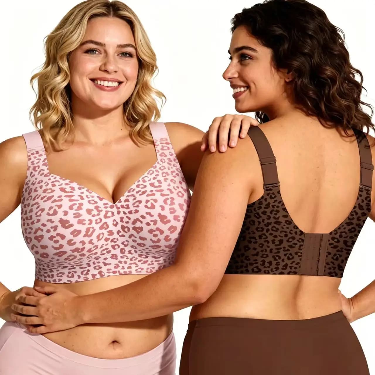 Leopard Jelly Bras For Women Plus Size Minimizer Soft Wireless Push Up Bra Full Supportive Lift Back Coverage Everyday Bralette