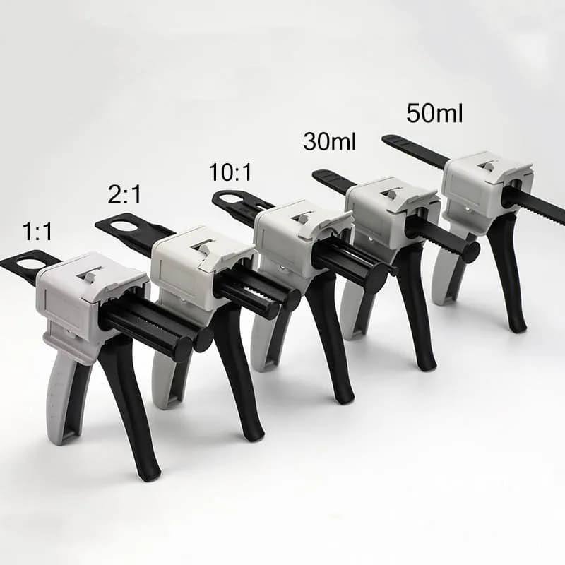 Pistola per Colla Epossidica AB a 2 Componenti, 30ml 50ml, Rapporto 1:1 / 2:1 / 10:1, Applicatore Manuale per Sigillante Epossidico