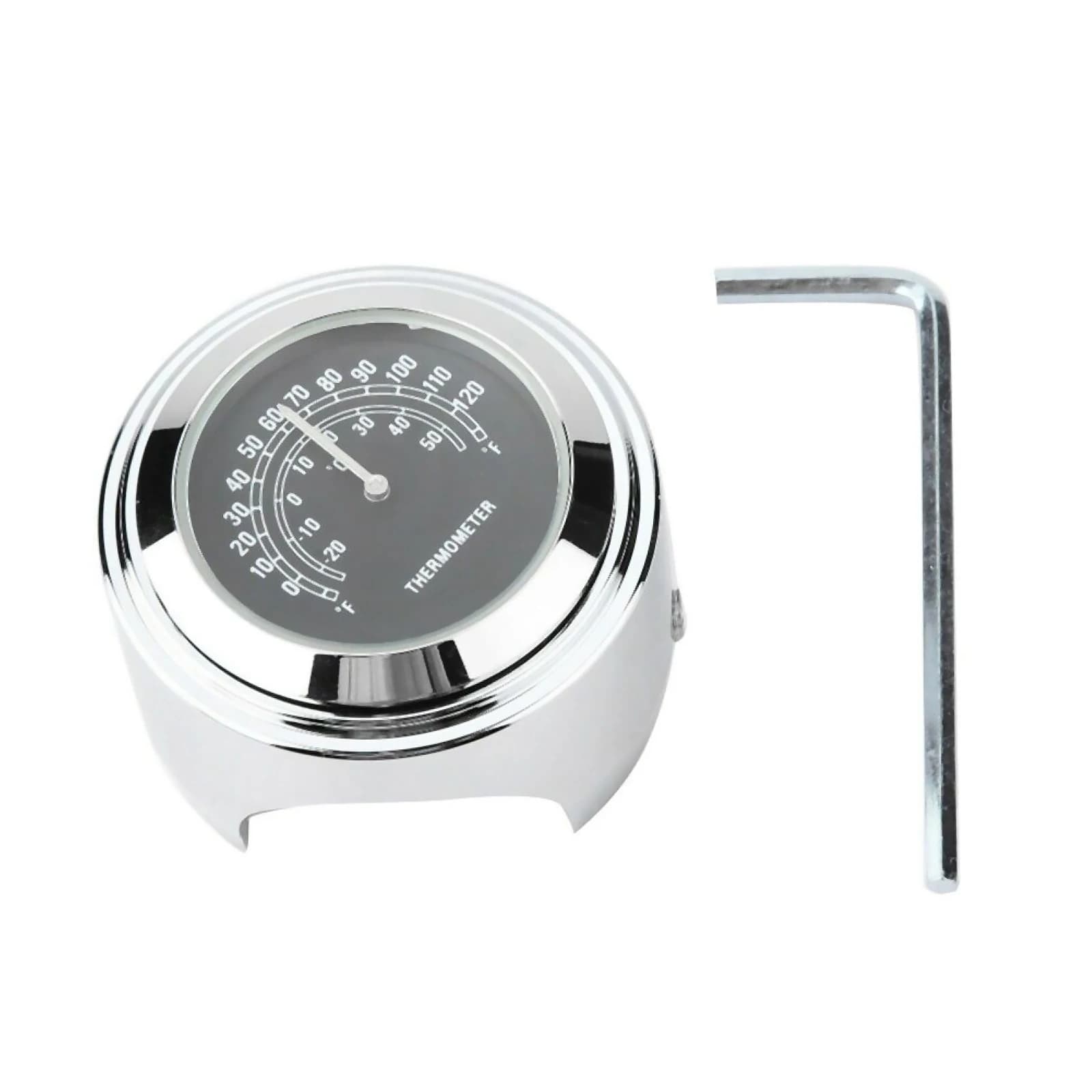Handlebar thermometer for motorcycle, 7/8 inch mounting, waterproof, luminescent in the dark, with hexagonal key for scooters and ATV