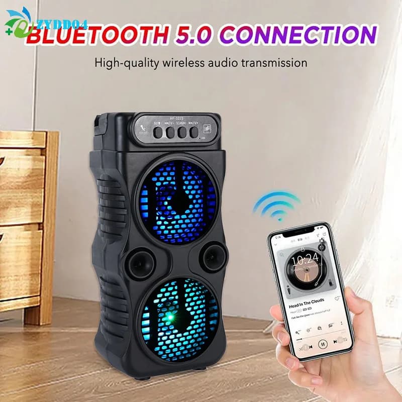 ● Altoparlante wireless da 1 pezzo, doppio subwoofer stereo da 3 pollici, alimentazione USB per musica, ideale per feste all'aperto, karaoke in famiglia.