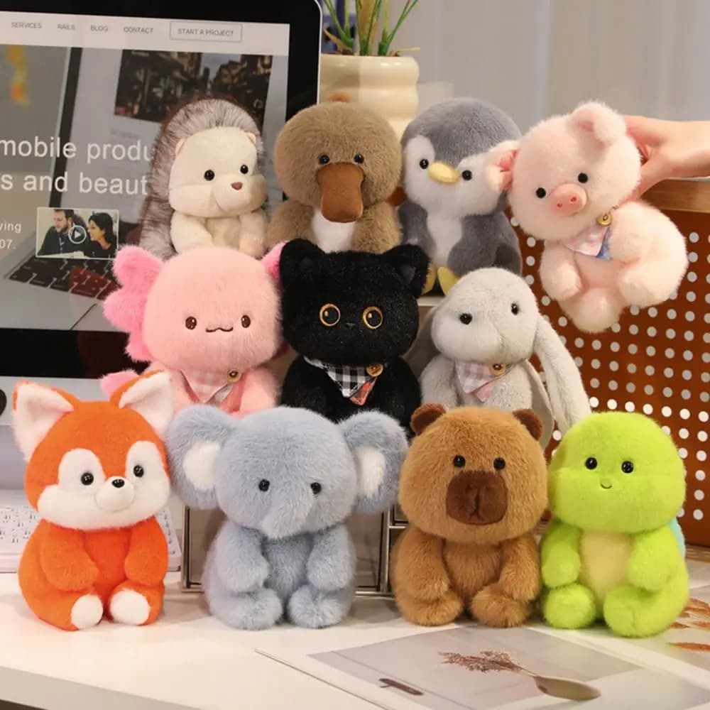 Peluche Kawaii da 15 cm, Bambola Compagna Elefante, Cuscino Animale Imbottito Super Morbido, Orsetto Giocattolo in Peluche da Scrivania