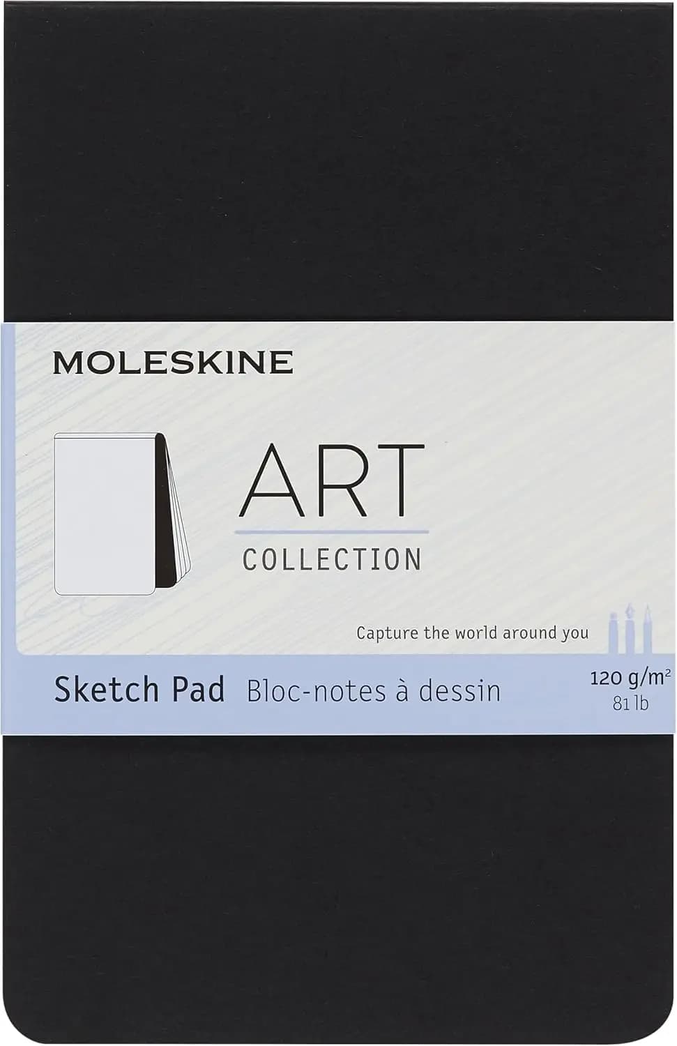 Pocket Art Sketch Pad, Soft Cover, 3.5x5.5 Inch, 48 Pages, Plain/Blank, Black