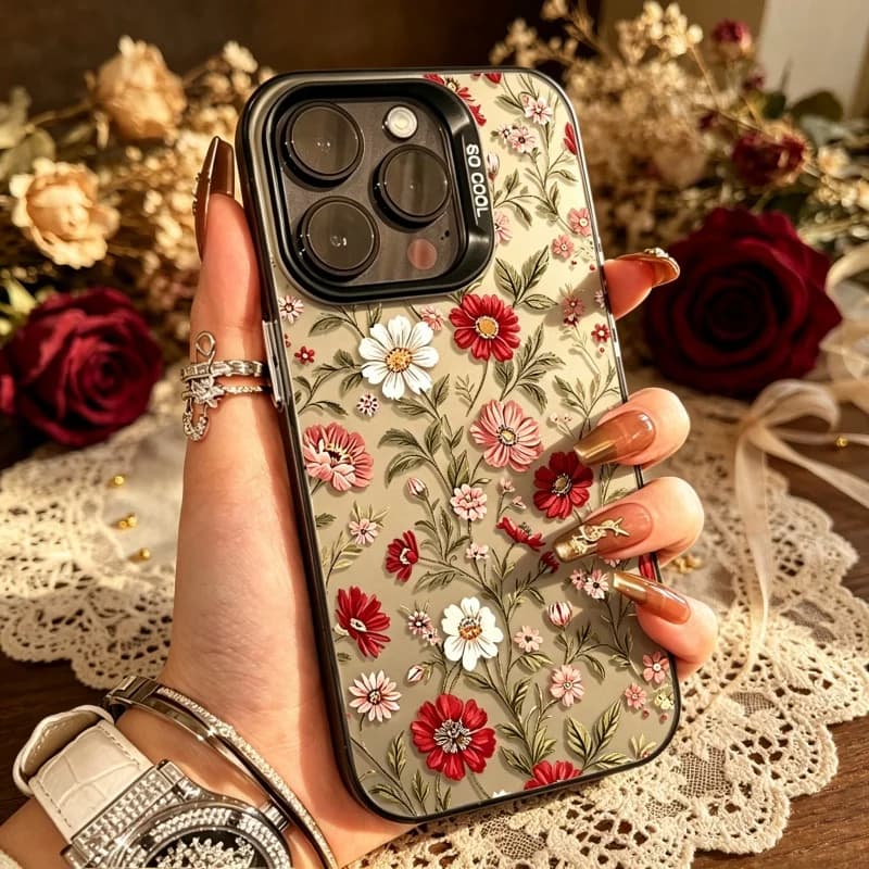 Retro Oil Painting Floral French Phone Case for iPhone 12 17 Air Pro Max 16 15 11 14 13 Pro Max XS X XR Plus 8 7 SE 2020 Cover