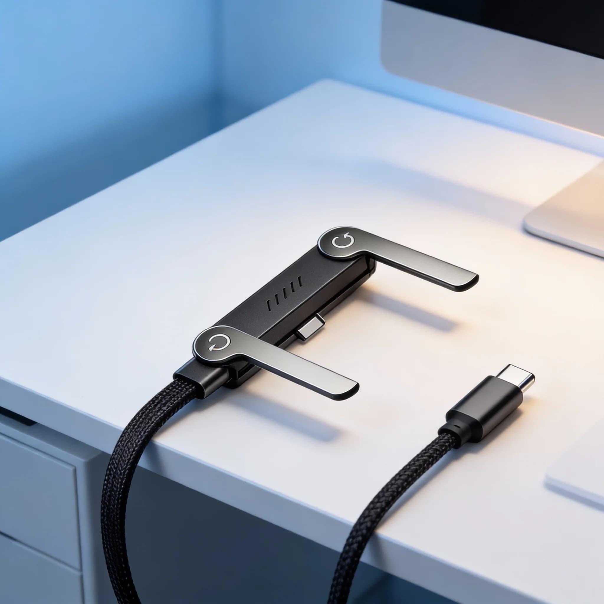 Charging Cable 240W Fast Charging Cable With Invisible Phone Holder 1.5m Length For Smartphones Tablets Charging Spare Parts