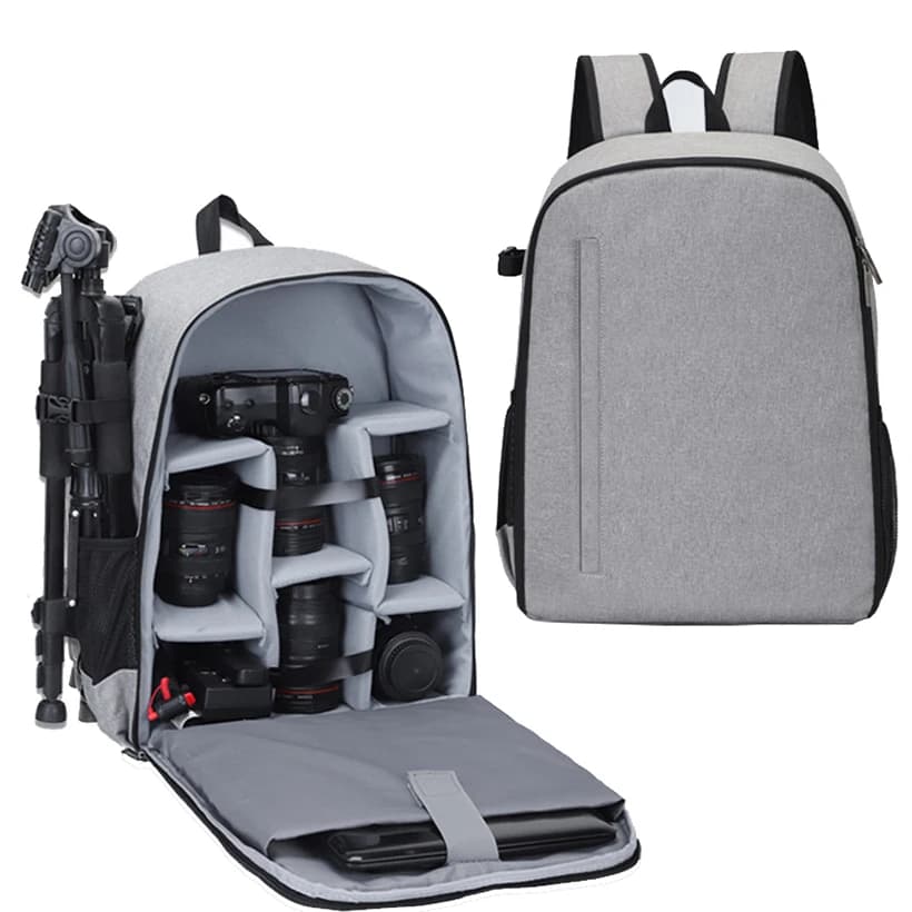 Oxford Fabric Compartment Backpack Dual Shoulder Bag for Canon Nikon Sony Cameras Lens Photography Accessories Tablets Laptop