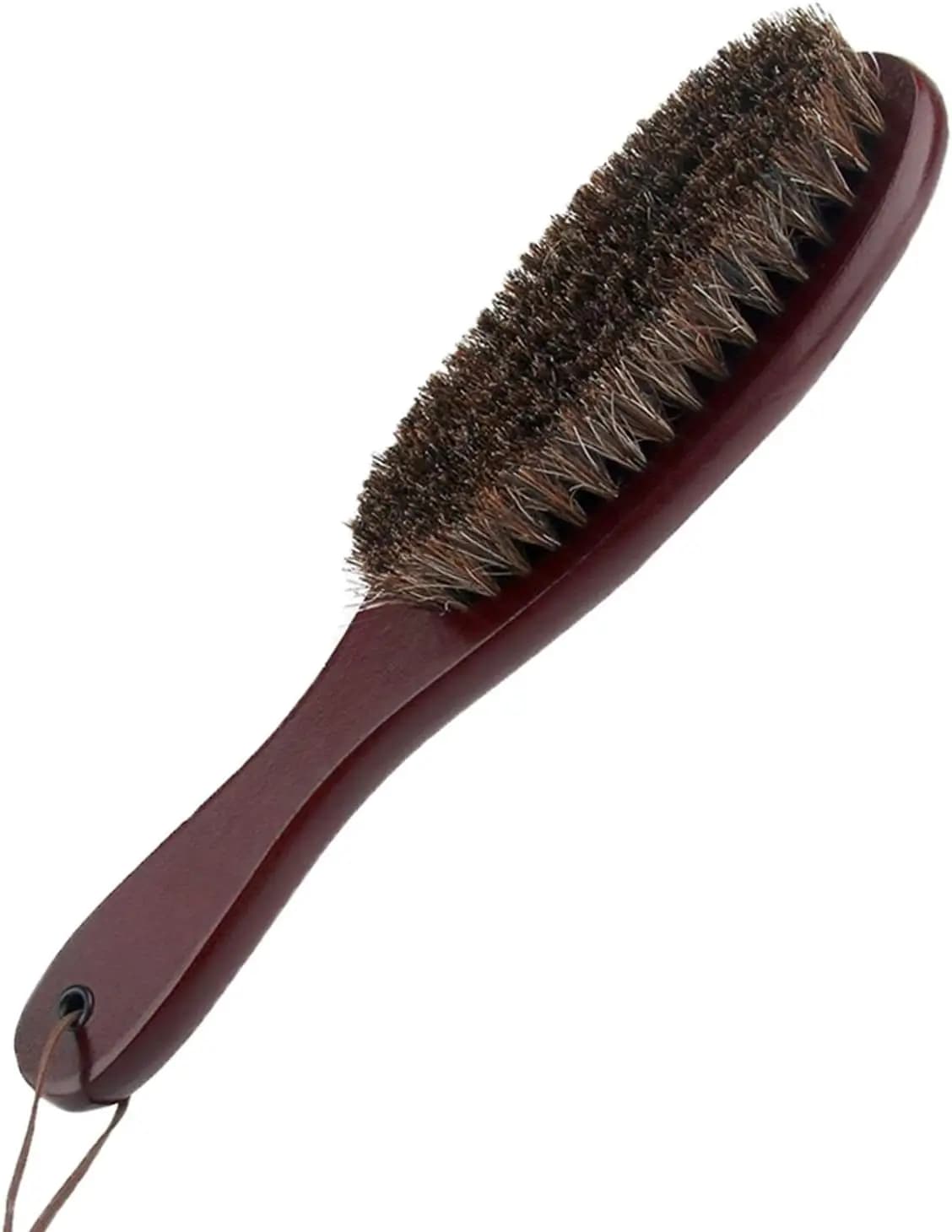 Spazzola Rimuovi Pelucchi con Setole Morbide in Crine di Cavallo e Manico in Legno per Vestiti, Abiti, Scarpe, Mobili, Peli di Animali Domestici (1 Pezzo Noce)