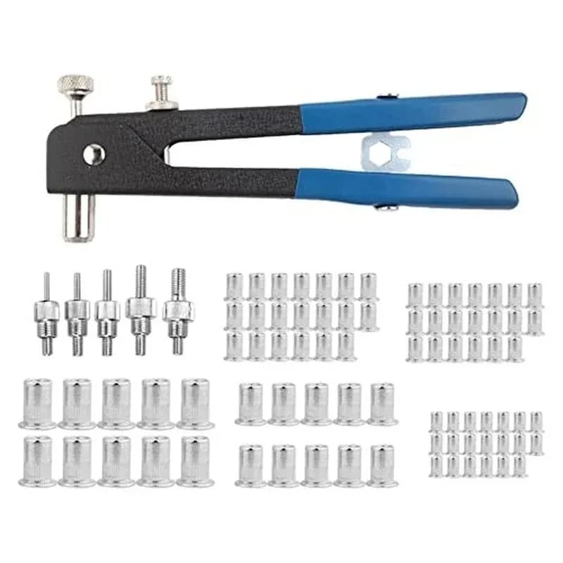 86 pcs Heavy Duty Kit Dado Rivetto Cieco Set Rivettatrice Tool Revettatrice Dado Pistola Filettatura Rivettatrice A Mano Pistola Rivetto Tool Inserto Filettato
