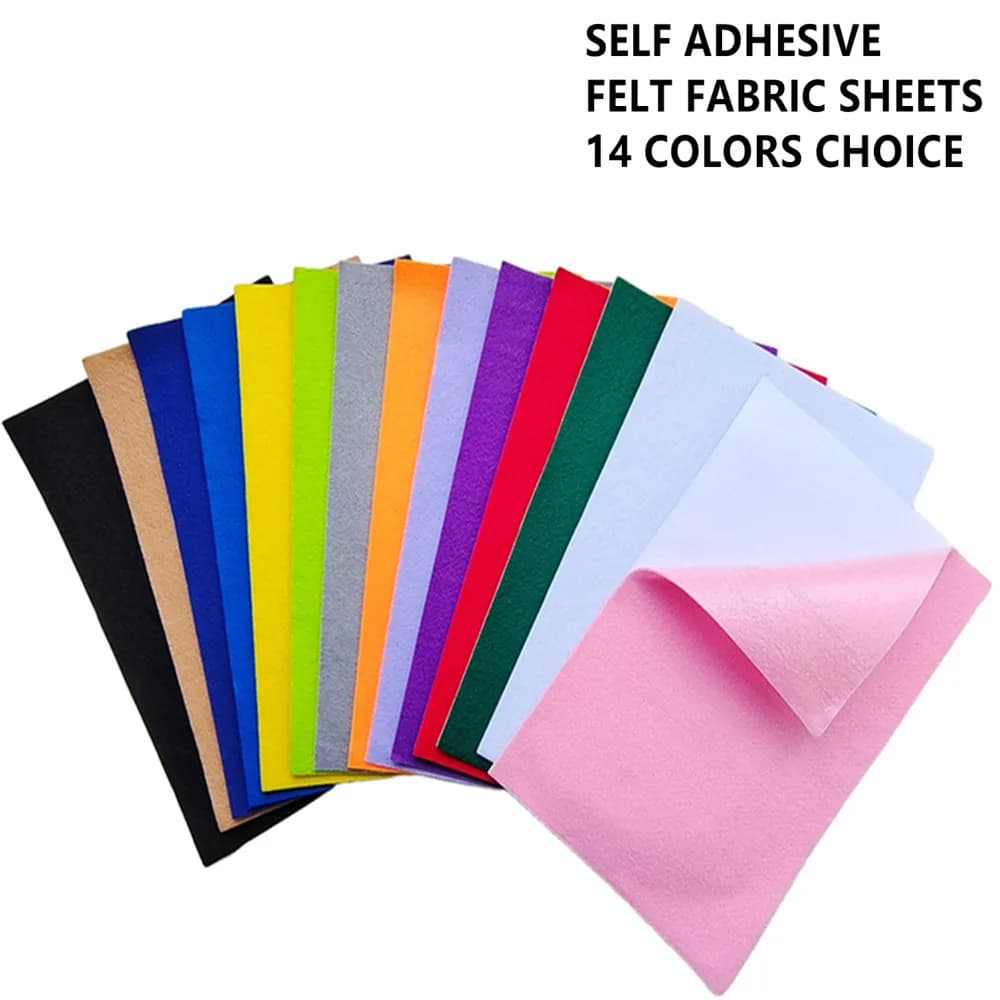 Self Adhesive Felt Fabric Sheets for DIY Colorful Crafts Project & Furniture Protectm12Pcs/Pack