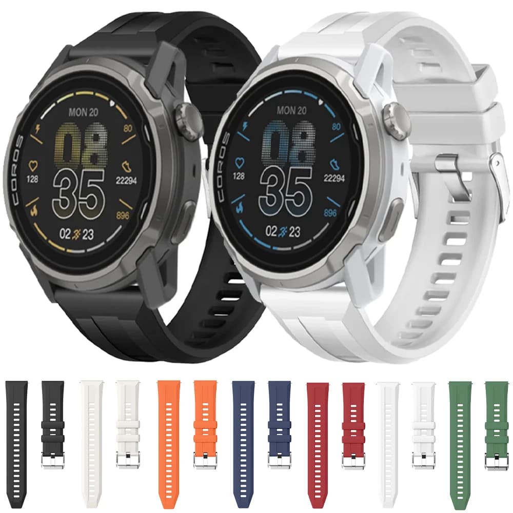 22 mm Silicone Sports Strap for COROS PACE 4 3/PACE Pro/APEX 4 42mm/2 Pro Suunto Ocean/Run/Race 2/Vertical 2 1 Belt