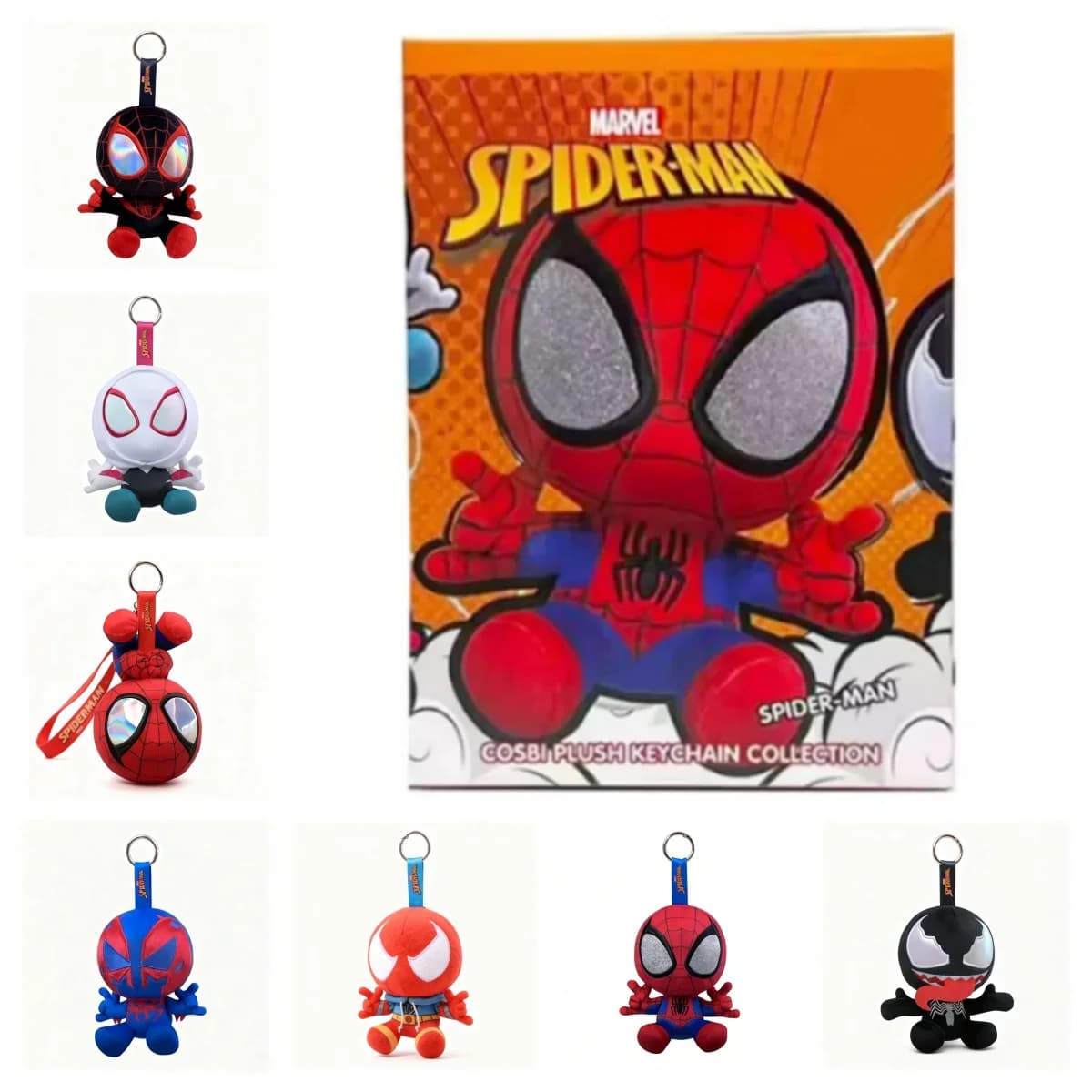 @@ Disponibile Hottoys originale Marvel Spider Man Cosbi Blind Box Borsa in peluche Ciondolo Kawaii Spider Man Scatola a sorpresa Regalo di compleanno!! !