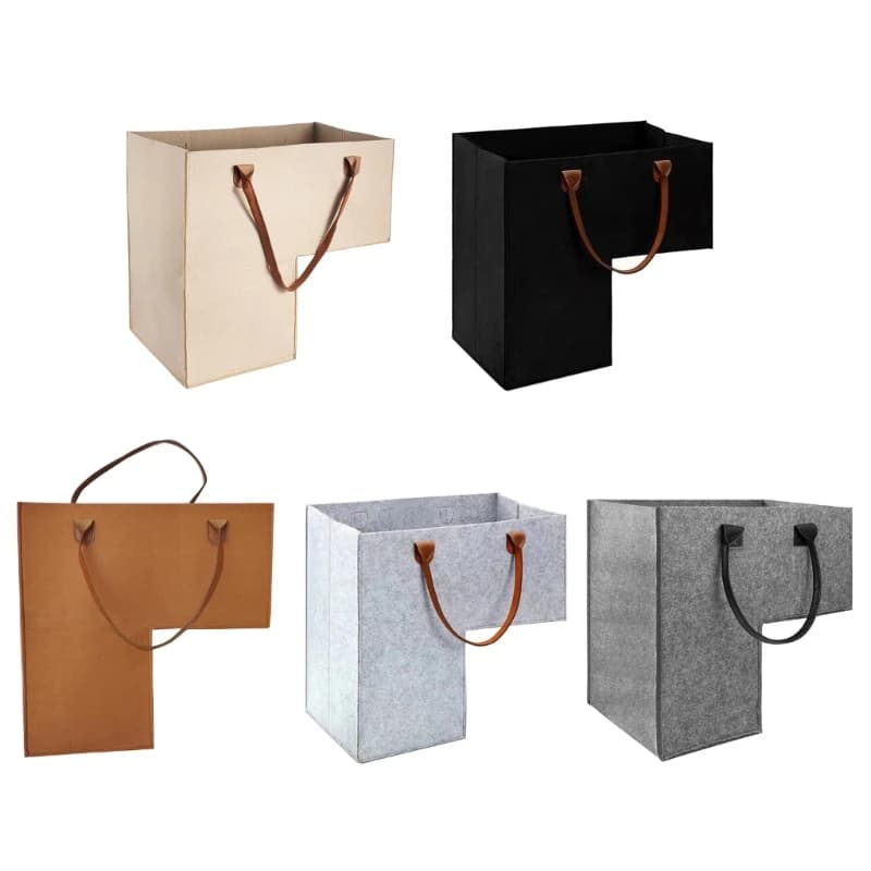 Cestino in feltro a forma di L borsa salvaspazio con manici scale vestiti cesto scaletta lavabile