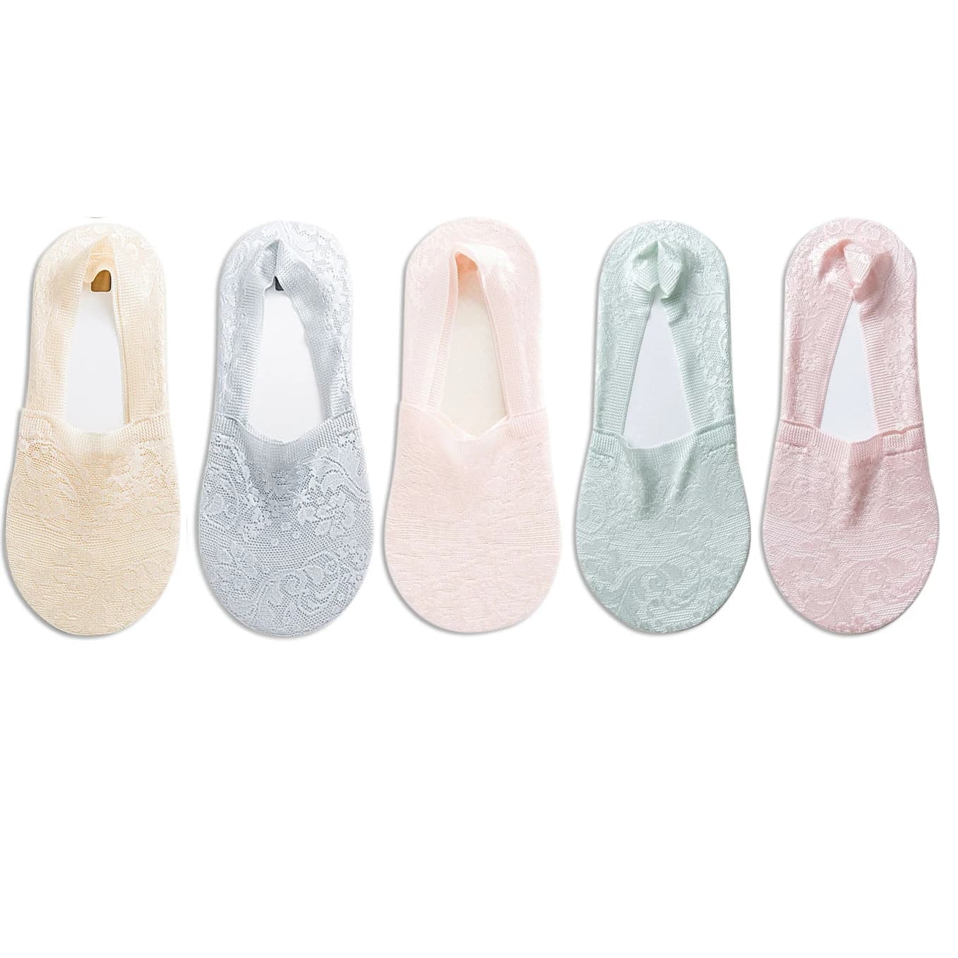 5 Pairs Fashion Women Girls Summer Cool Socks Style Lace Flower Short Sock Antiskid Invisible Ankle Socks New 7 colors